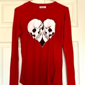 Lauren Moshi XS Skull Top. Red.